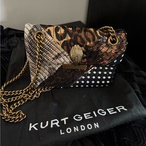 Kurt Geiger London Animal Print and Sequin Shoulder Bag